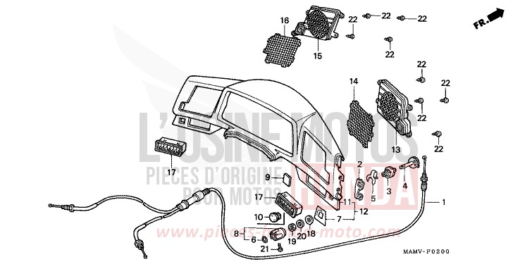 INSTRUMENTENTAFEL von Gold Wing PEARL SONOMA GREEN (G159G) von 1997
